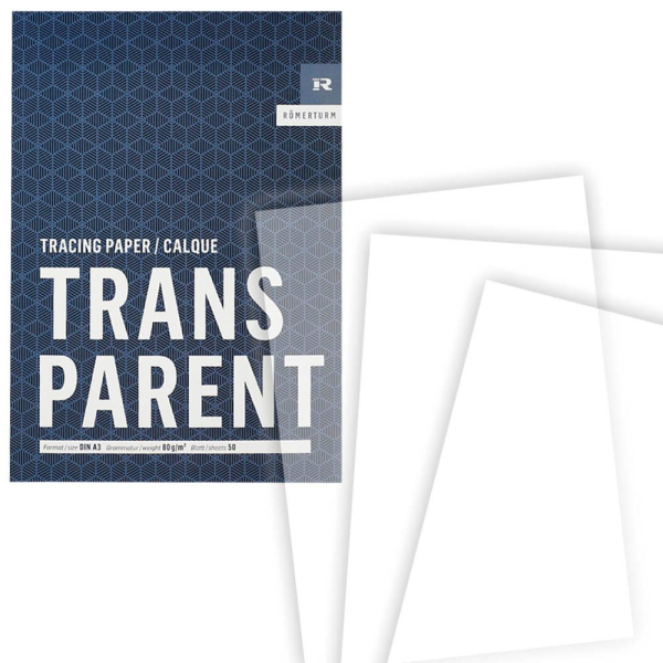 4044268000200 - Transparentpapier Classic Line DIN A3 80 g qm 1 Block 50 Blatt 4044268000200 RÖMERTURM 4044268000200 - Transparentpapier Classic Line DIN A3 80 g qm 1 Block 50 Blatt 4044268000200 RÖMERTURM