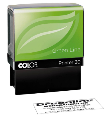 Textstempel Green Line Printer 30 5 Zeilen selbstfärbend ohne Logo
