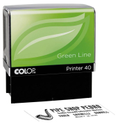 Textstempel Green Line Printer 40 6 Zeilen selbstfärbend mit Logo