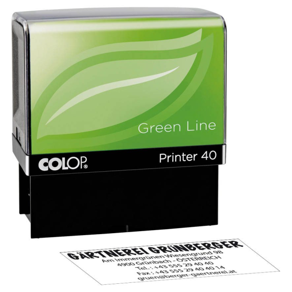4044589363114 - COLOP Textstempel individualisierbar Printer 40 Green Line selbstfärbend schwarz ohne Logo 4044589363114 - COLOP Textstempel individualisierbar Printer 40 Green Line selbstfärbend schwarz ohne Logo