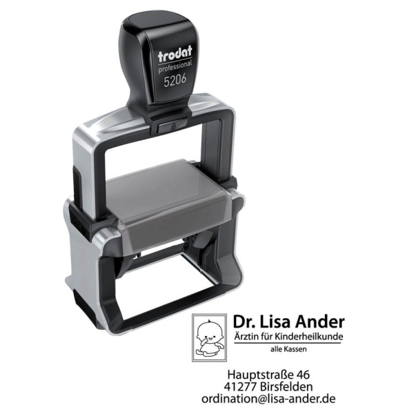 4044589409058 - Textstempel individualisierbar 5206 selbstfärbend schwarz mit Logo 1 St