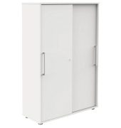 Schiebetürenschrank weiß/weiß 3 Fachböden