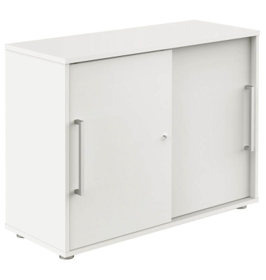 Schiebet&uuml;renschrank 13449510, abschlie&szlig;bar, 2 OH, wei&szlig;, 100x75x40cm (BxHxT)