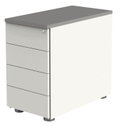 Standcontainer 12419112 Move, wei&szlig;/Graphit, 4 Schubladen, Spanplatte, melaminbeschichtet, abschlie&szlig;bar