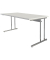 Schreibtisch, manuell höhenverstellbar, 68-82cm (H), 160x80cm (BxT), rechteckig, weiß / chrom