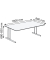Schreibtisch, manuell höhenverstellbar, 68-82cm (H), 160x80cm (BxT), rechteckig, weiß / chrom