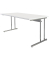 Schreibtisch, manuell höhenverstellbar, 68-82cm (H), 160x80cm (BxT), rechteckig, weiß / chrom