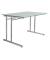 Schreibtisch, manuell höhenverstellbar, 68-82cm (H), 120x80cm (BxT), rechteckig, Milchglas / chrom