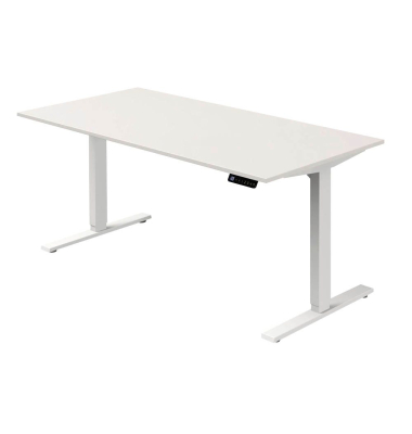 Sitz-Steh-Schreibtisch Move 3, elektrisch höhenverstellbar, 72-120cm (H), 160x80cm (BxT), rechteckig, weiß / weiß