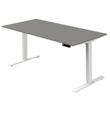 Sitz-Steh-Schreibtisch Move 3, elektrisch höhenverstellbar, 72-120cm (H), 160x80cm (BxT), rechteckig, graphit / weiß
