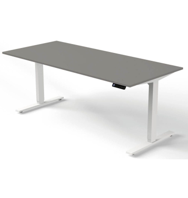 Sitz-Steh-Schreibtisch Move 3, elektrisch höhenverstellbar, 72-120cm (H), 180x80cm (BxT), rechteckig, graphit / weiß