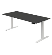 Sitz-Steh-Schreibtisch Move 3, elektrisch höhenverstellbar, 72-120cm (H), 180x80cm (BxT), rechteckig, anthrazit / weiß