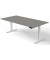 Sitz-Steh-Schreibtisch Move 3, elektrisch höhenverstellbar, 72-120cm (H), 200x100cm (BxT), rechteckig, graphit / weiß