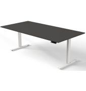 Sitz-Steh-Schreibtisch Move 3, elektrisch höhenverstellbar, 72-120cm (H), 200x100cm (BxT), rechteckig, anthrazit / weiß