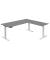 Sitz-Steh-Schreibtisch Move 3, elektrisch höhenverstellbar, 72-120cm (H), 180x80cm (BxT), L-Form, graphit / weiß