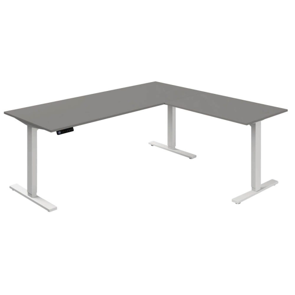 4044917434240 - Sitz-Steh-Schreibtisch Move 3 10382112 elektrisch höhenverstellbar 72-120cm (H) 180cmx80cm (BxT) L-Form grafit   Weiß 404491