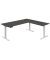 Sitz-Steh-Schreibtisch Move 3, elektrisch höhenverstellbar, 72-120cm (H), 180x80cm (BxT), L-Form, anthrazit / weiß