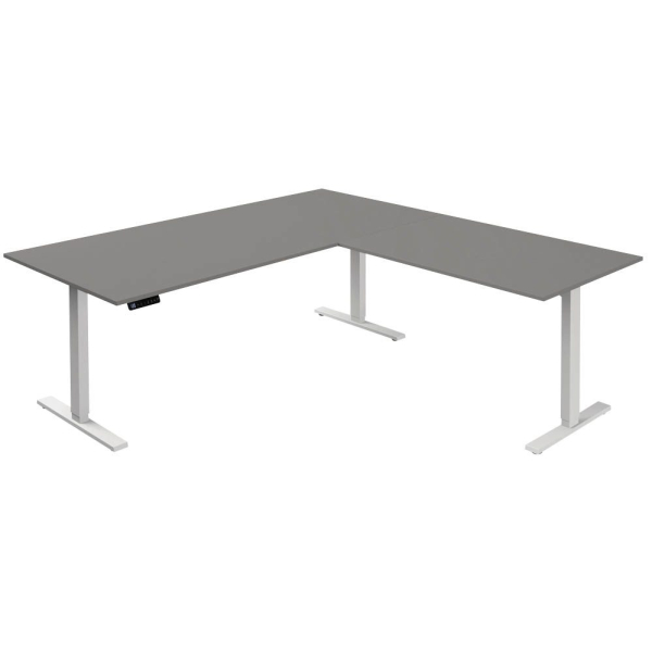 4044917434271 - Sitz-Steh-Schreibtisch Move 3 10382612 elektrisch höhenverstellbar 72-120cm (H) 200cmx100cm (BxT) L-Form grafit   Weiß 40449