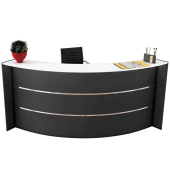 Empfangstheke BARI anthrazit/wei&szlig; gebogen 257,5x122,5cm 