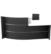 Empfangstheke BARI anthrazit/wei&szlig; gebogen 231x122,5cm 