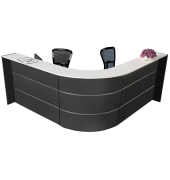 Empfangstheke BARI grau/wei&szlig;  L-Form 235x235cm 