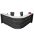 Empfangstheke BARI grau/wei&szlig;  L-Form 235x235cm 