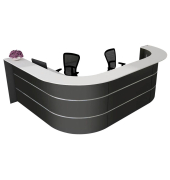 Empfangstheke BARI grau/wei&szlig; L-Form 335x235cm 