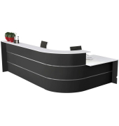 Empfangstheke BARI grau/wei&szlig; L-Form 370x200x112cm 