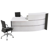 Empfangstheke BARI wei&szlig;  gebogen 231x122,5cm 