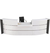 Empfangstheke BARI wei&szlig; gebogen 357,5x122,5x112cm 