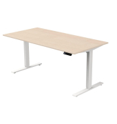 Sitz-Steh-Schreibtisch Move 3, elektrisch höhenverstellbar, 72-120cm (H), 160x80cm (BxT), rechteckig, ahorn / weiß