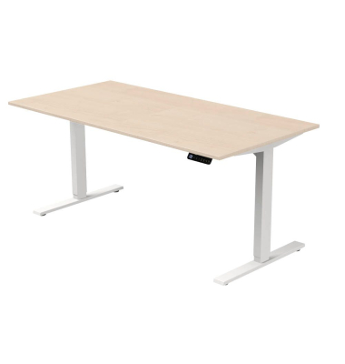 Sitz-Steh-Schreibtisch Move 3, elektrisch höhenverstellbar, 72-120cm (H), 160x80cm (BxT), rechteckig, ahorn / weiß