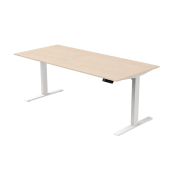 Sitz-Steh-Schreibtisch Move 3, elektrisch höhenverstellbar, 72-120cm (H), 180x80cm (BxT), rechteckig, ahorn / weiß