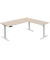 Sitz-Steh-Schreibtisch Move 3, elektrisch höhenverstellbar, 72-120cm (H), 180x80cm (BxT), L-Form, ahorn / weiß