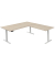 Sitz-Steh-Schreibtisch Move 3, elektrisch höhenverstellbar, 72-120cm (H), 200x100cm (BxT), L-Form, ahorn / weiß