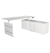 Sitz-Steh-Schreibtischkombination Move 3 10384410, elektrisch höhenverstellbar 72-120cm (H), 180x80cm (BxT), rechteckig, weiß / 