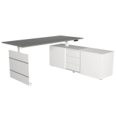 Sitz-Steh-Schreibtischkombination Move 3, elektrisch h&ouml;henverstellbar 72-120cm (H), 180x80cm (BxT), rechteckig, graphit / wei&szlig;