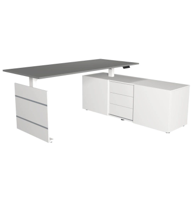 Sitz-Steh-Schreibtischkombination Move 3 10384612, elektrisch höhenverstellbar 72-120cm (H), 180x80cm (BxT), rechteckig, graphit