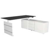 Sitz-Steh-Schreibtischkombination Move 3, elektrisch h&ouml;henverstellbar 72-120cm (H), 180x80cm (BxT), rechteckig, anthrazit / wei&szlig;