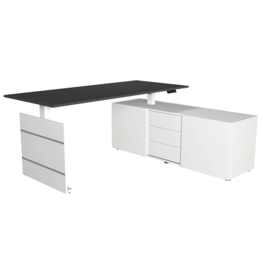 Sitz-Steh-Schreibtischkombination Move 3 10384813, elektrisch höhenverstellbar 72-120cm (H), 180x80cm (BxT), rechteckig, anthraz