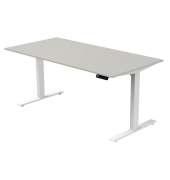 Sitz-Steh-Schreibtisch Move 3, elektrisch höhenverstellbar, 72-120cm (H), 160x80cm (BxT), rechteckig, lichtgrau / weiß