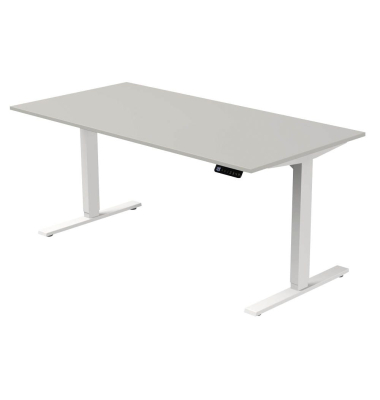 Sitz-Steh-Schreibtisch Move 3, elektrisch höhenverstellbar, 72-120cm (H), 160x80cm (BxT), rechteckig, lichtgrau / weiß