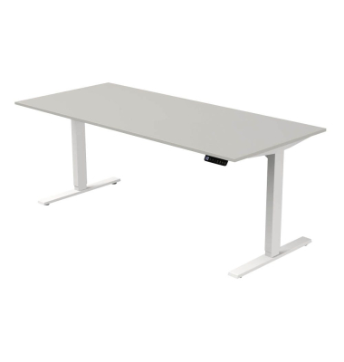 Sitz-Steh-Schreibtisch Move 3, elektrisch höhenverstellbar, 72-120cm (H), 180x80cm (BxT), rechteckig, lichtgrau / weiß