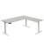 Sitz-Steh-Schreibtisch Move 3, elektrisch höhenverstellbar, 72-120cm (H), 180x80cm (BxT), L-Form, lichtgrau / weiß