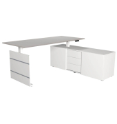 Sitz-Steh-Schreibtischkombination Move 3 10384911, elektrisch höhenverstellbar 72-120cm (H), 180x80cm (BxT), rechteckig, lichtgr