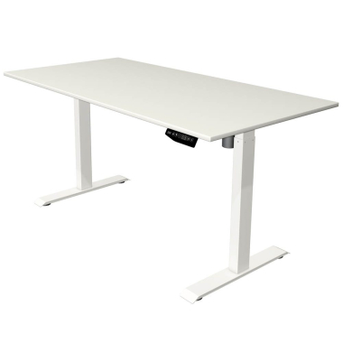 Sitz-Steh-Schreibtisch Move 1, elektrisch höhenverstellbar, 74-123cm (H), 160x80cm (BxT), rechteckig, weiß / weiß