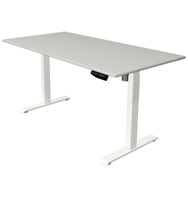 Sitz-Steh-Schreibtisch Move 1, elektrisch höhenverstellbar, 74-123cm (H), 160x80cm (BxT), rechteckig, lichtgrau / weiß