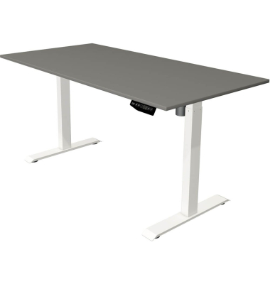Sitz-Steh-Schreibtisch Move 1, elektrisch höhenverstellbar, 74-123cm (H), 160x80cm (BxT), rechteckig, graphit / weiß