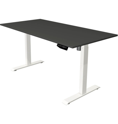 Sitz-Steh-Schreibtisch Move 1, elektrisch höhenverstellbar, 74-123cm (H), 160x80cm (BxT), rechteckig, anthrazit / weiß