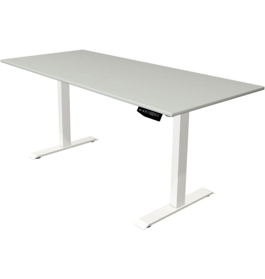 Sitz-Steh-Schreibtisch Move 1, elektrisch höhenverstellbar, 74-123cm (H), 180x80cm (BxT), rechteckig, lichtgrau / weiß